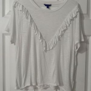 Aeropostale Women’s Cropped Top Ruffle Accent White Size XL